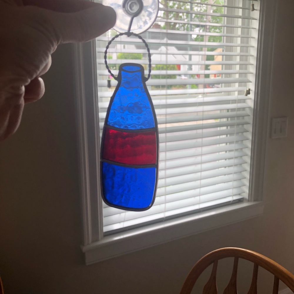 Tiffany Stained Glass Collectors Vintage Glass Sun Catcher “Bottle”